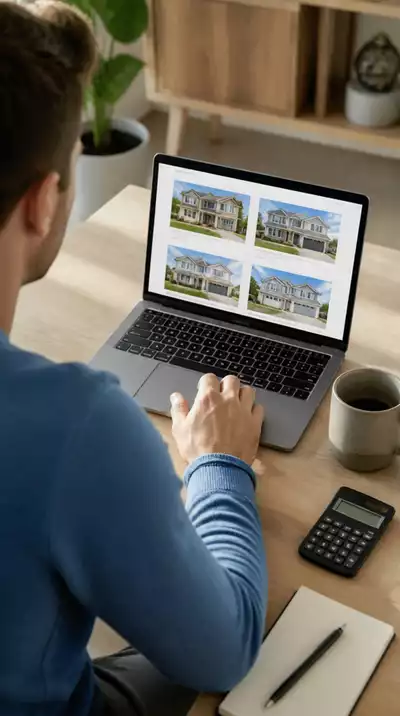 Person using a laptop to compare mortgage rates online