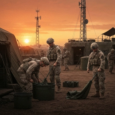 Military family reviewing home loan documents with a financial advisor