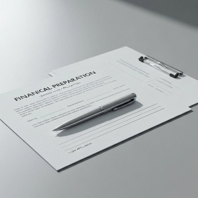 Documents and a pen on a desk, representing financial preparation for a loan
